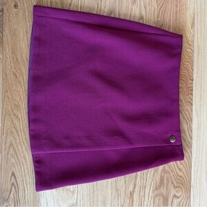 Babaton Maroon A-Line Mini Skirt Casual Wrap